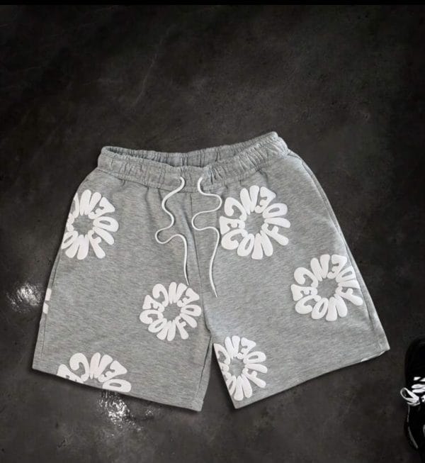 Men Flower Shorts Grey